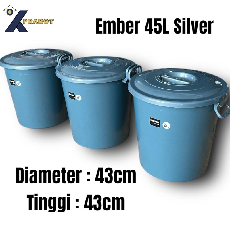Ember Tutup Silver 45 Liter - Kprabot / Ember Mandi / Bak Mandi / Ember jumbo / Ember Plastik / Bak 