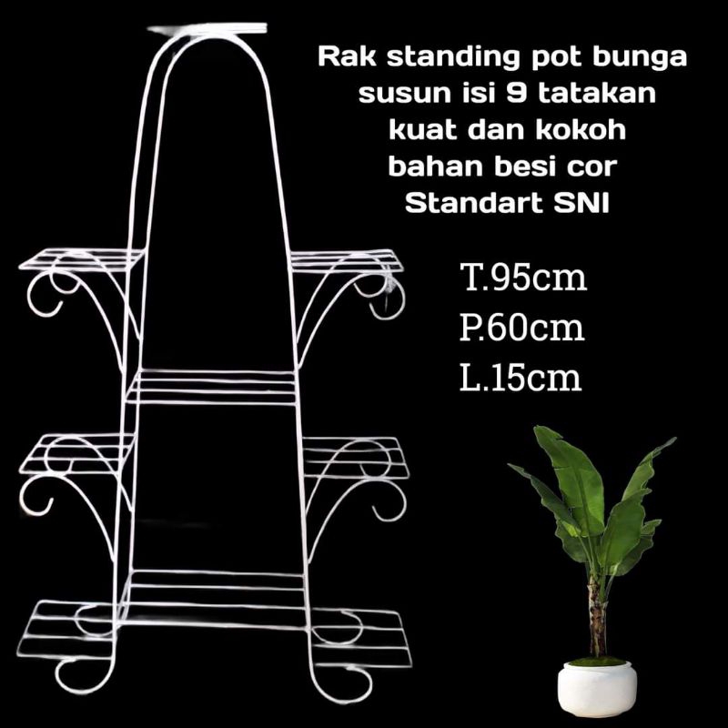 rak pot bunga besi tinggi dan kokoh