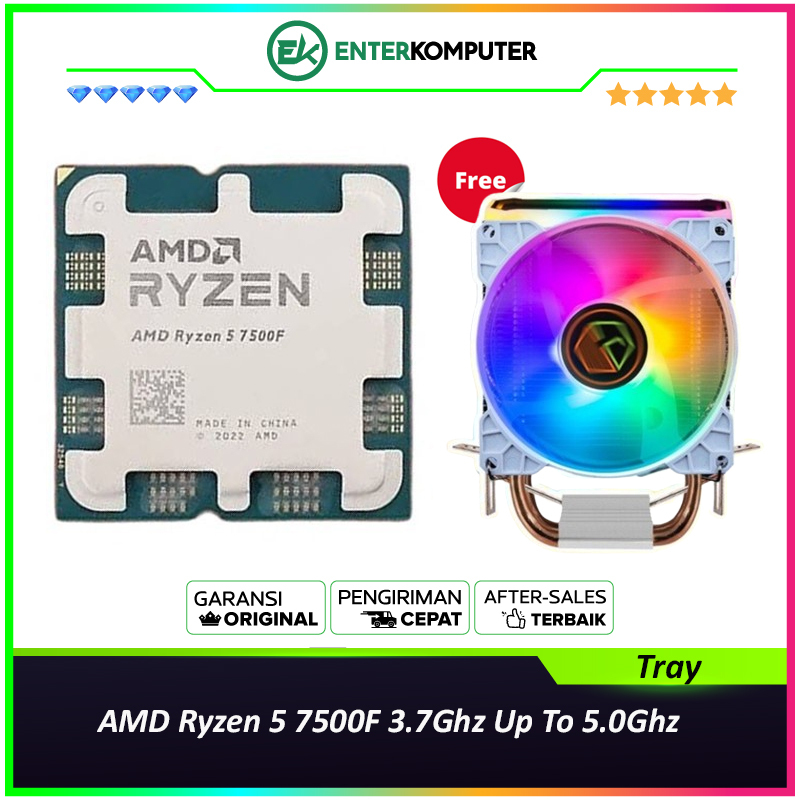 AMD Ryzen 5 7500F 3.7Ghz Up To 5.0Ghz Cache 32MB 65W AM5 [Tray]