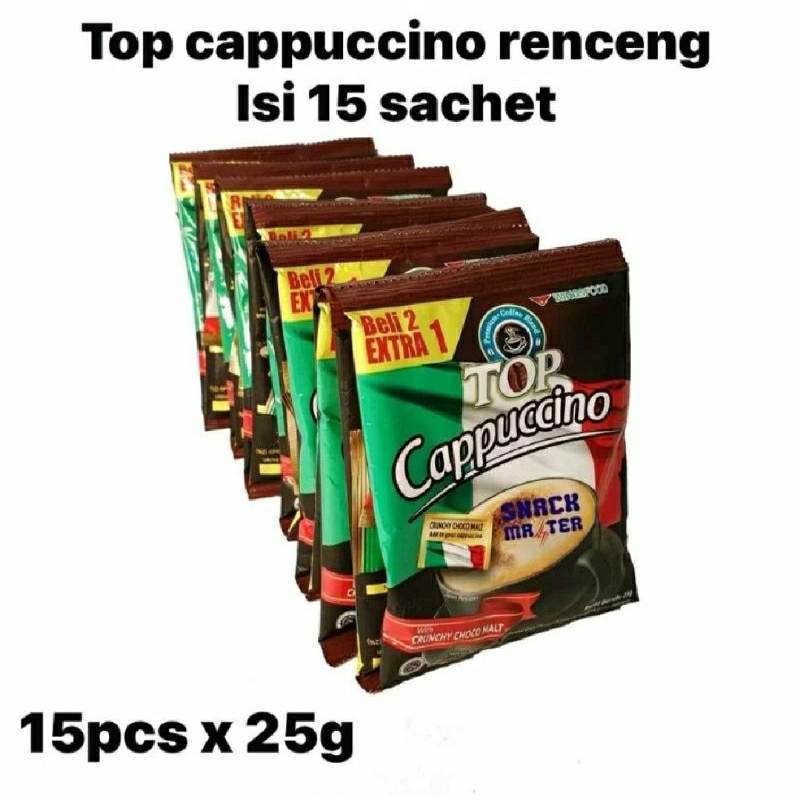 

Top Coffee kopi Instan Cappucino Isi 15 Sachet