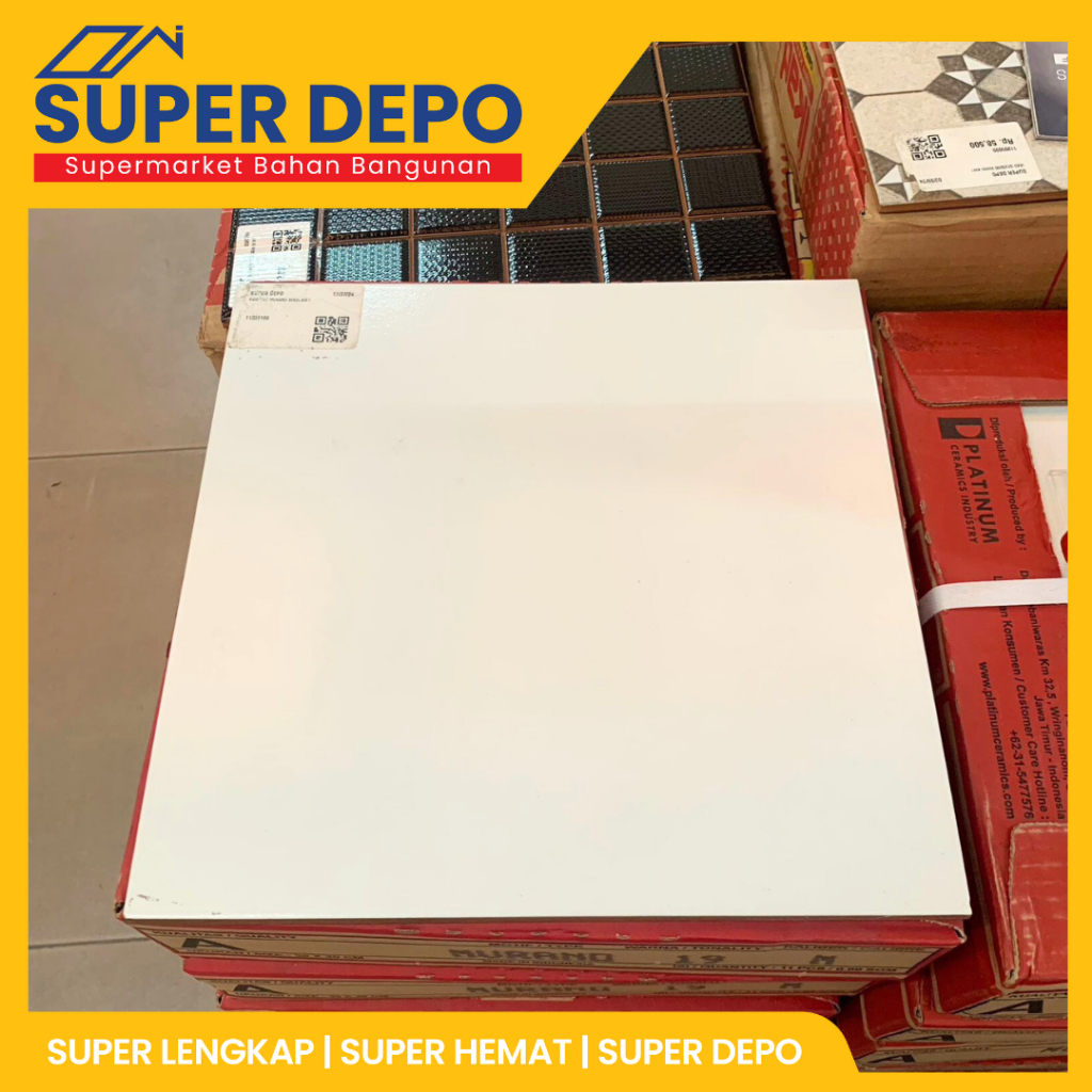 KERAMIK LANTAI ASIA TILE 30X30 CM - MURANO GLOSSY PUTIH POLOS
