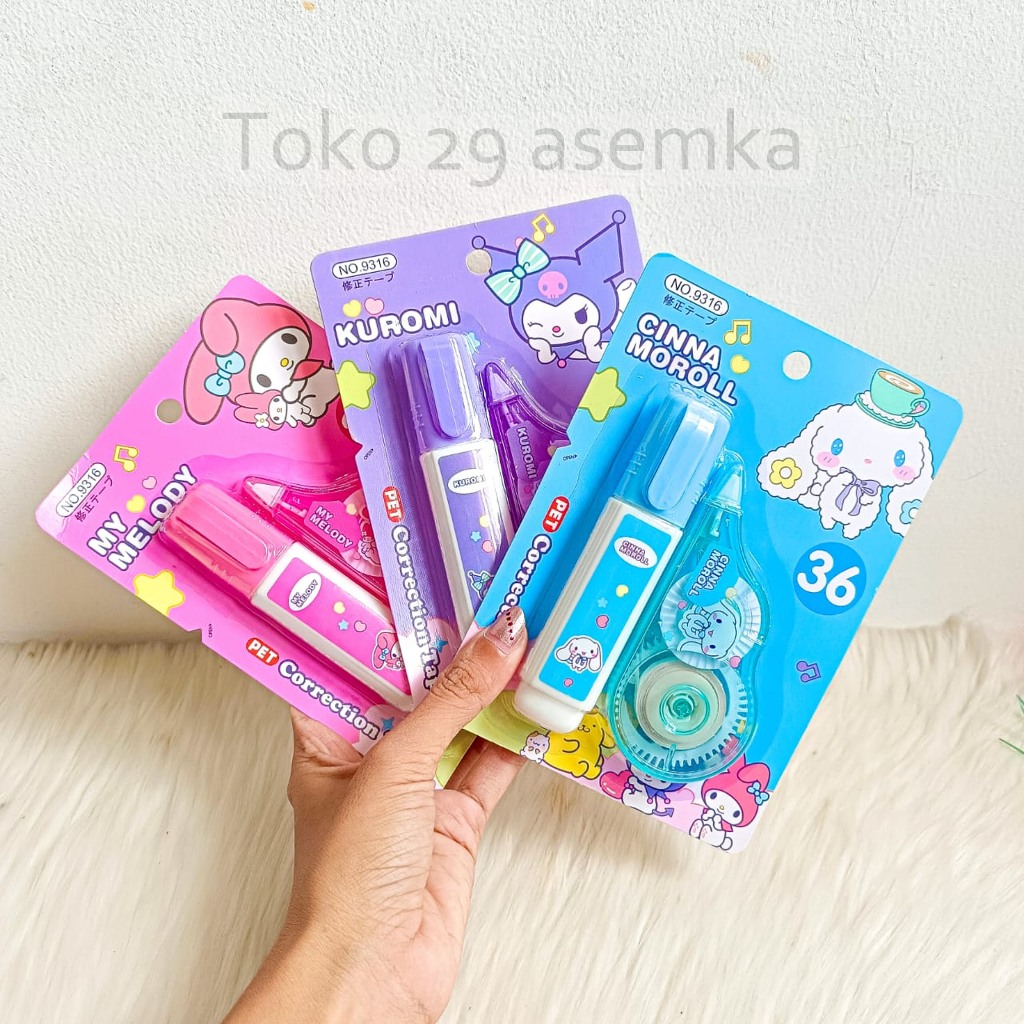 

CORRECTION TAPE NIALL 2 IN 1 SANRIO CT-1752 KARAKTER IMUT CORRECTION TAPE TIP EX NIALL UNIK TIP-X