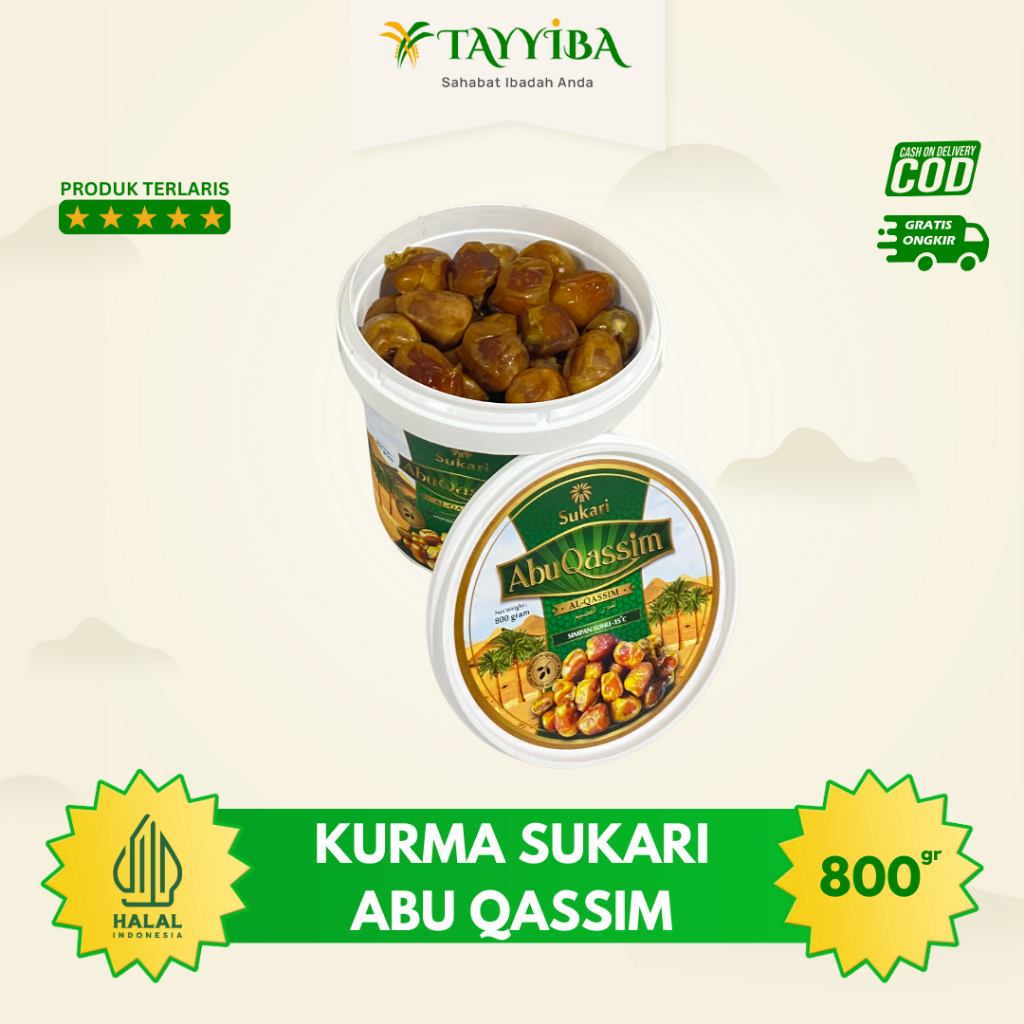 

Kurma Sukari Abu Qassim Ember kemasan 800 gram Halal Original Lezat dan lembut