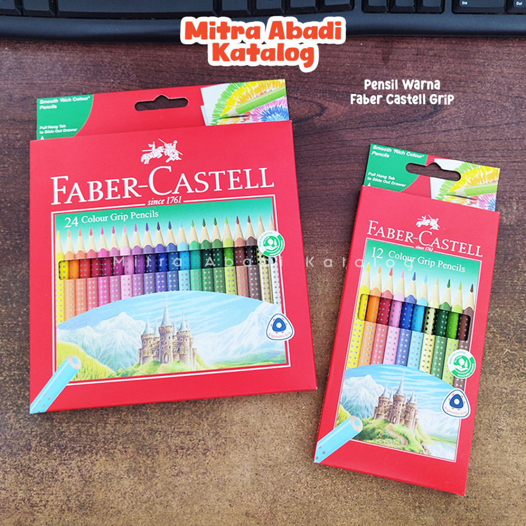 

PENSIL WARNA PANJANG FABER CASTELL GRIP / 12 & 24 faber castel original murah termurah pencil warna kayu warna color colour untuk anak pewarna kelir set alat tulis lomba mewarnai menggambar atk murah / mitra abadi katalog jogja
