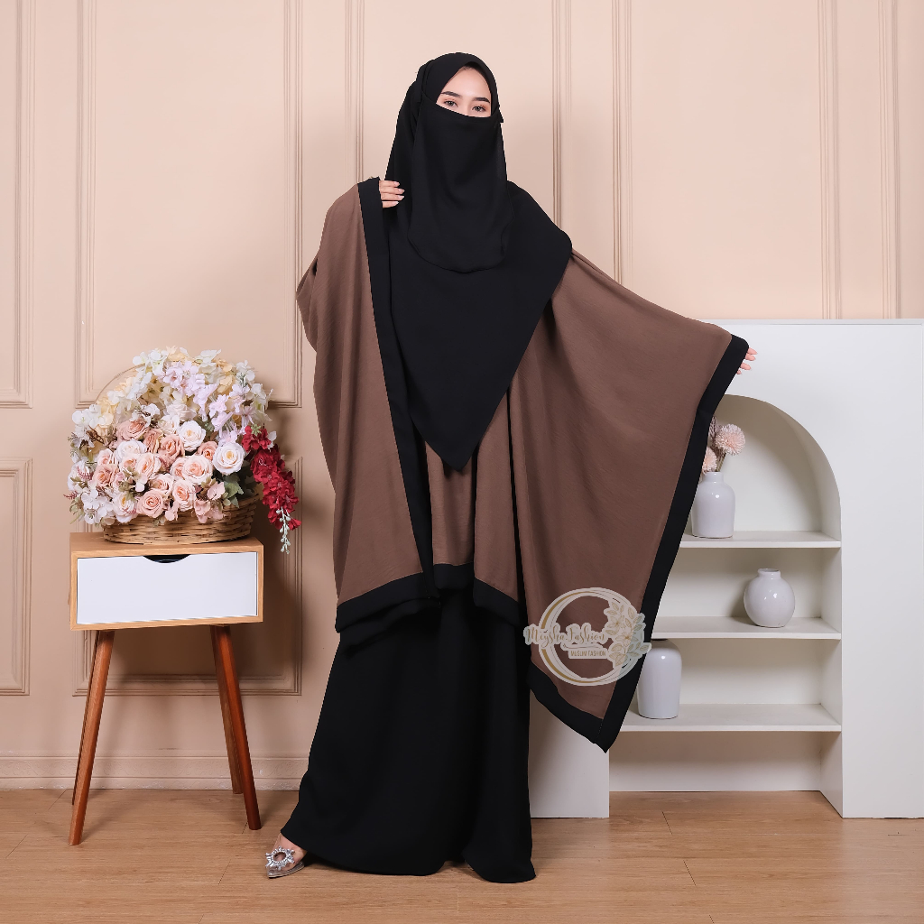 NC~Set Arafah Kaftan Crincle Airflow Premium Pashmina Cadar One set Abaya Muslim