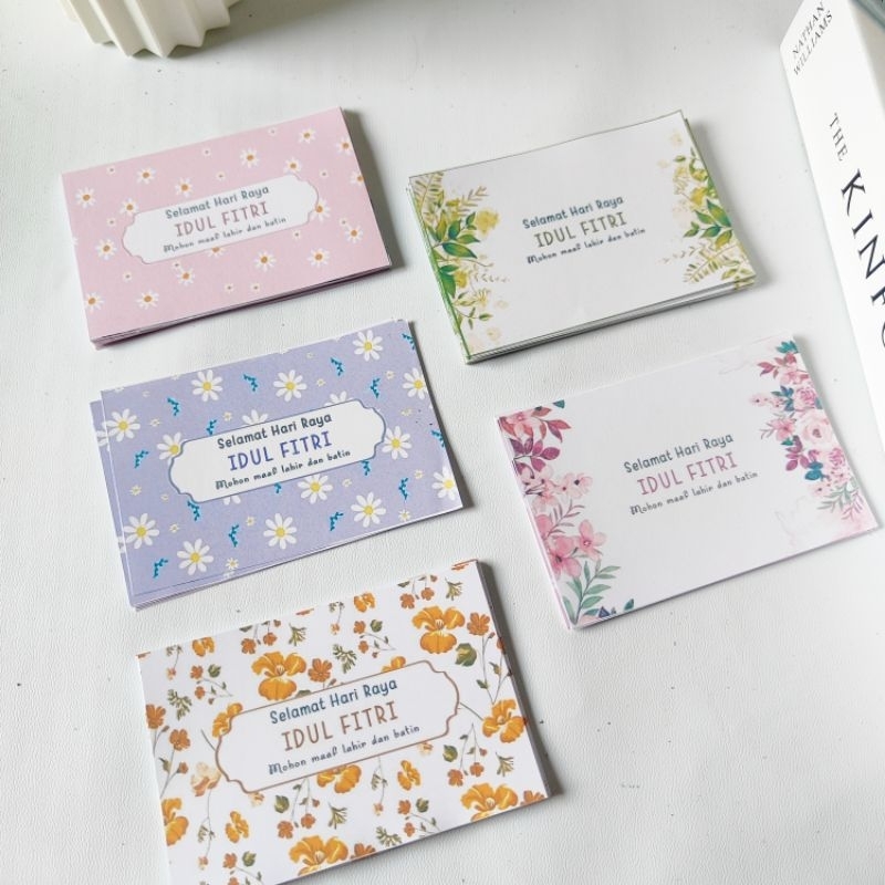 

[PAKET USAHA] 100 LEMBAR AMPLOP LEBARAN BENTUK PERMEN MOTIF FLORAL EKSKLUSIF