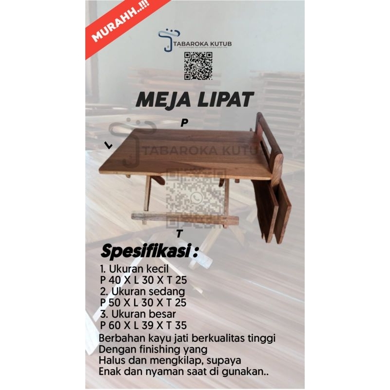 Dampar Ngaji / Dampar Belajar Datar Ukuran Standar Bahan Kayu Jati Berkualitas