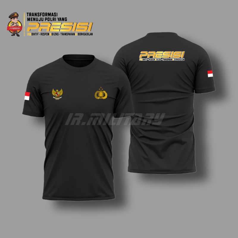 baju kaos PRESISI polri bahan Dryfit premium / kaos presisi / kaos dryfit running / kaos polri COD