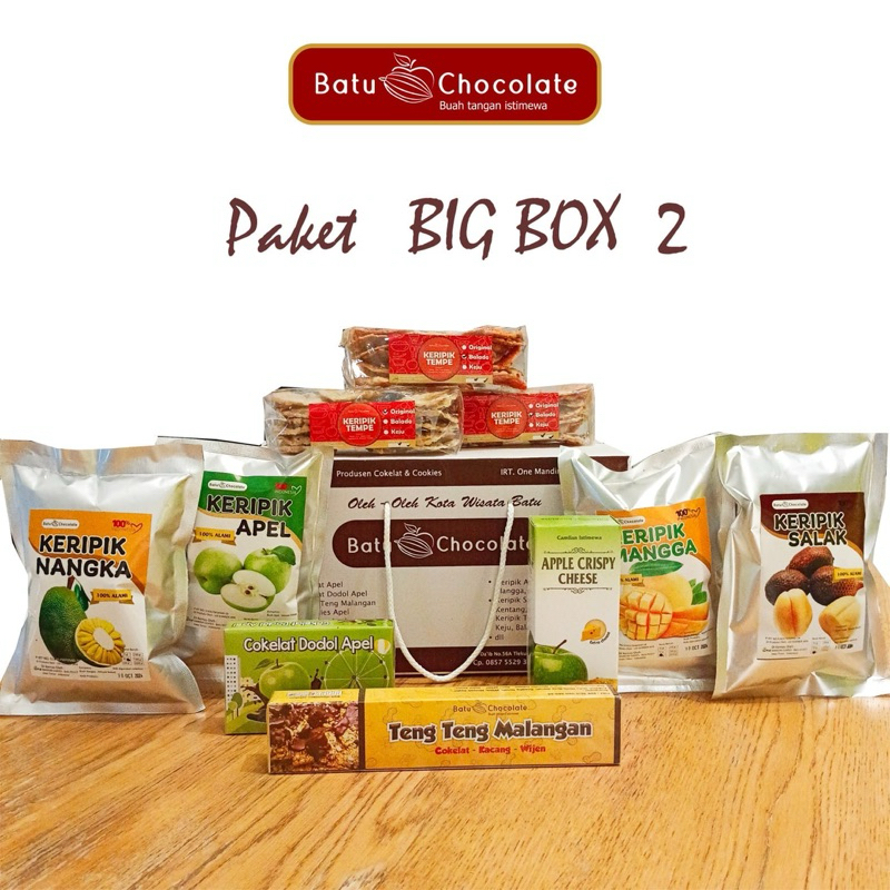 

Paket Oleh oleh BIG BOX 2 - Isi 10 pcs Bonus Box Oleh-Oleh - Oleh-Oleh Khas Malang Batu