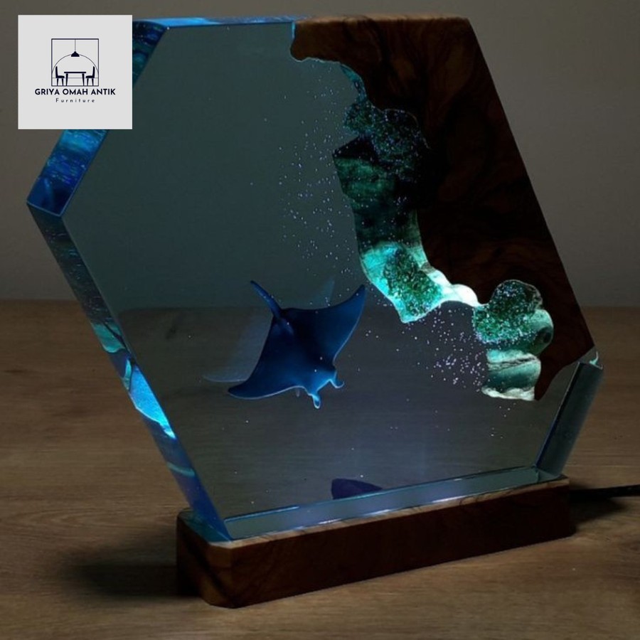 lampu tidur estetik / diorama resin / hiasan resin / lampu tidur dari resin/ampu tidur