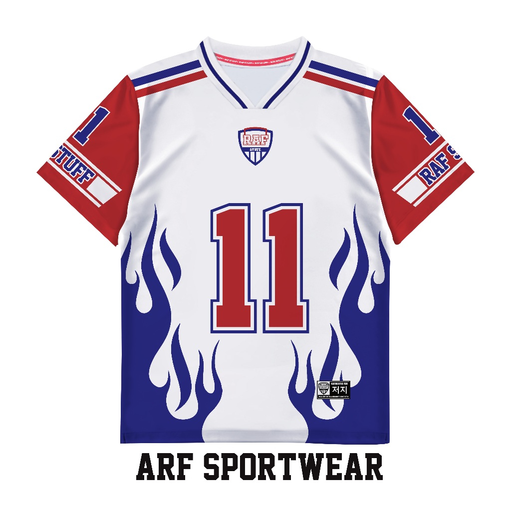 Jersey Rugby Unisex FWRD 11 | Full Printing Warna Merah Biru | Baju Olahraga Casual