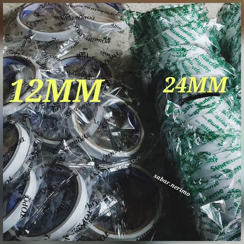 

double tape bolak balik 12pcs 12mm 24mm solaip