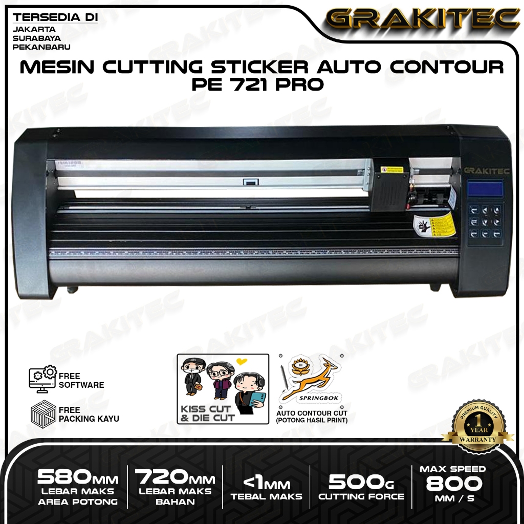 

Grakitec Mesin Cutting Sticker PE-721 Pro Auto Contour Cut