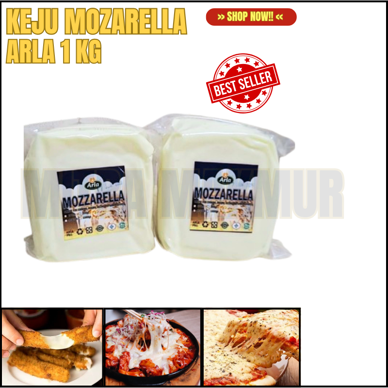 

Keju Mozarella Arla 1 Kg Keju Lumer Mulur Pizza Topping Cheese Mozarella