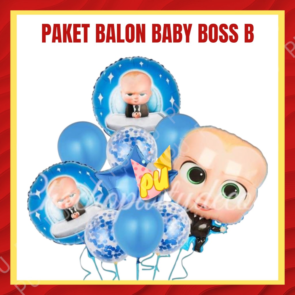 Paket Balon BABY BOSS B / Dekorasi Ulang Tahun Baby Boss