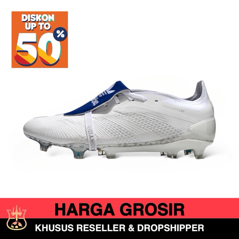 Sepatu Bola Predator Tongue Elite David Beckham White Blue FG