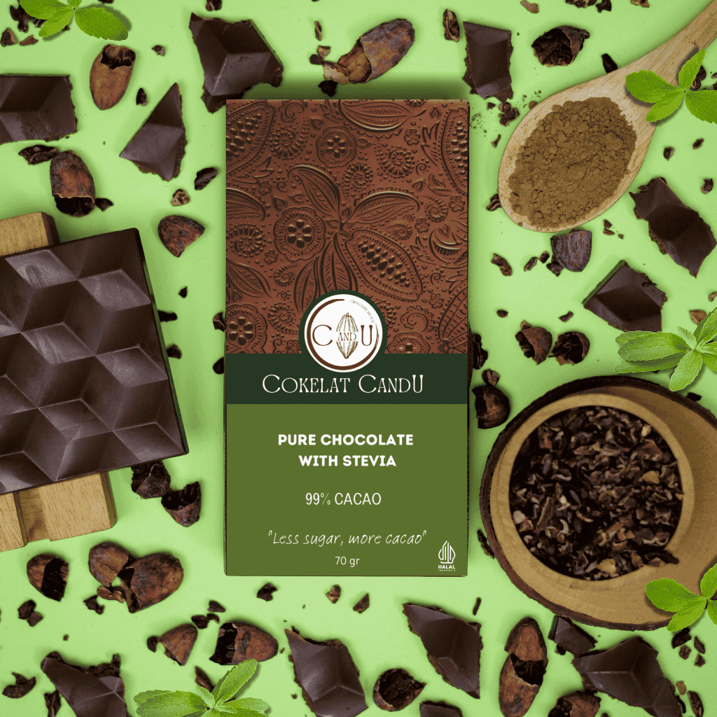 

Cokelat Stevia, cokelat manis bebas gula, dark chocolate