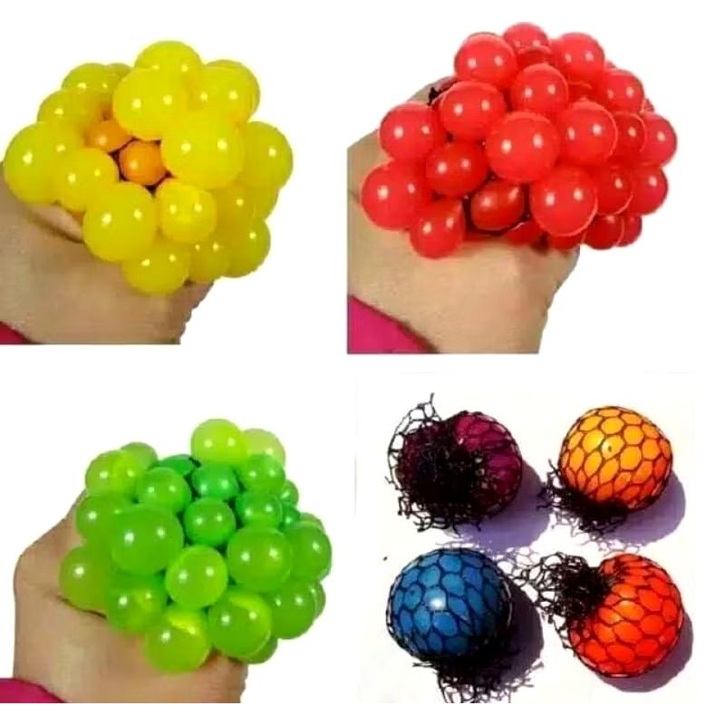 [Whispers] Mainan Anak Pencet Polos / Stress ball / Squishy Bola Anggur Pencet Stress Ball