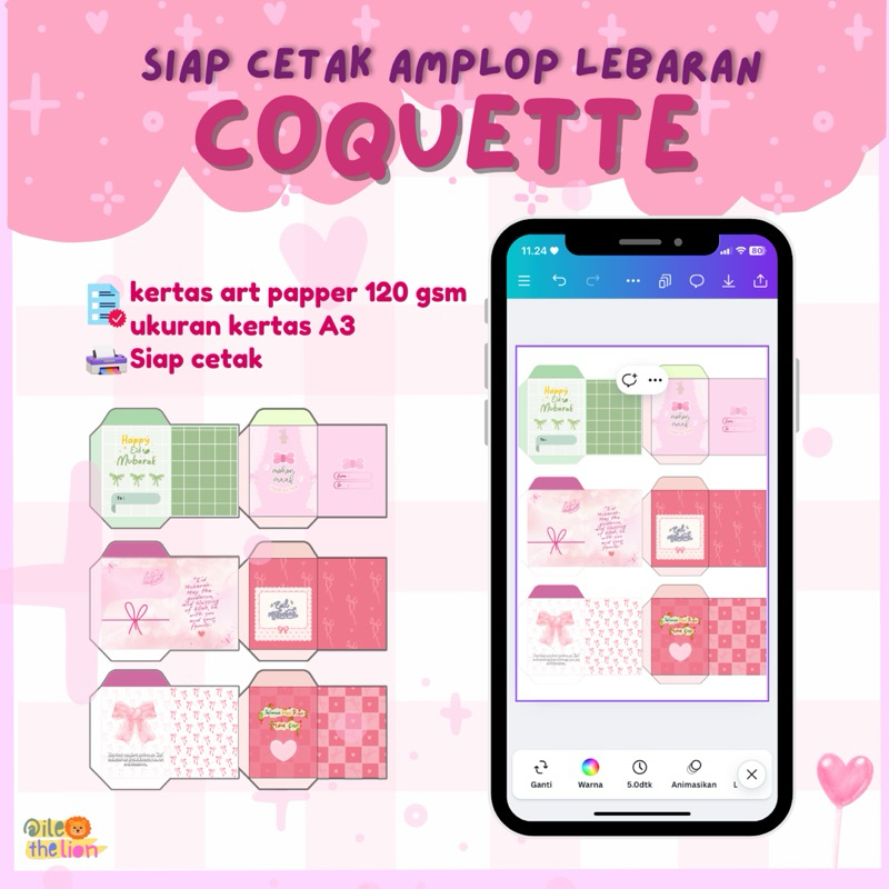 

(Siap Cetak) Amplop Lebaran Coquette (8 pcs)