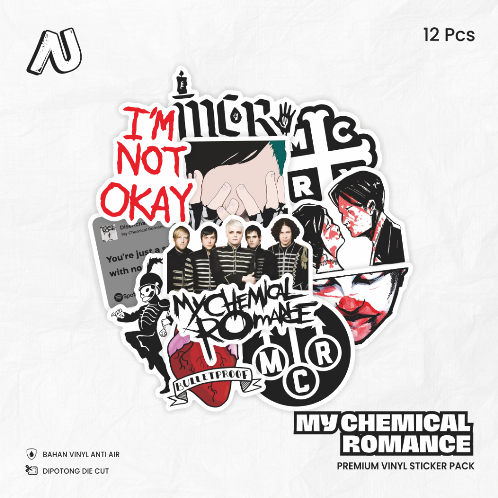 

Sticker Pack Band My Chemical Romance Stiker MCR Vinyl Waterproof Laptop HP Motor Anti Air