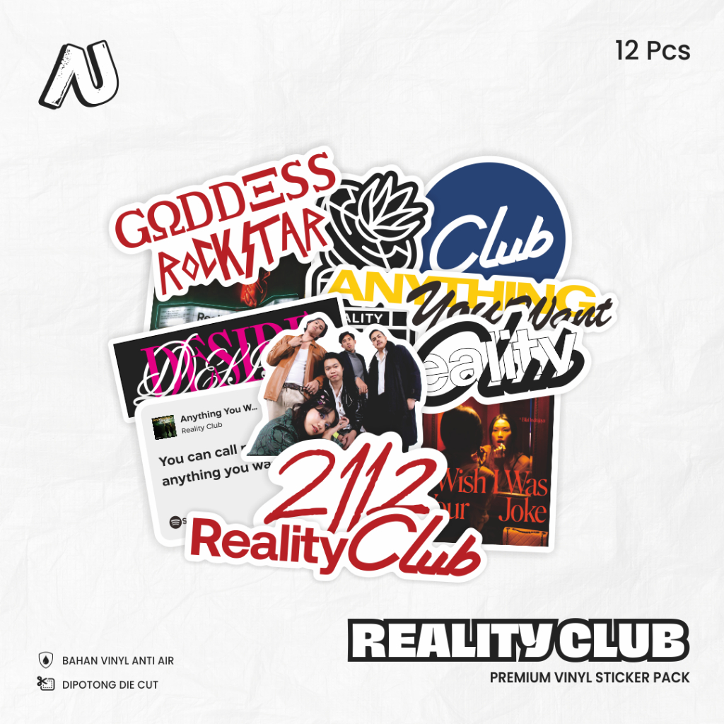 Sticker Pack Reality Club Stiker Aesthetic Band Vinyl Waterproof Laptop HP Motor Anti Air