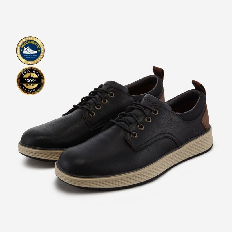 ORIGINAL GARANSI SEPATU SKECHERS BURKETT NEWSOM BLACK SIZE 46