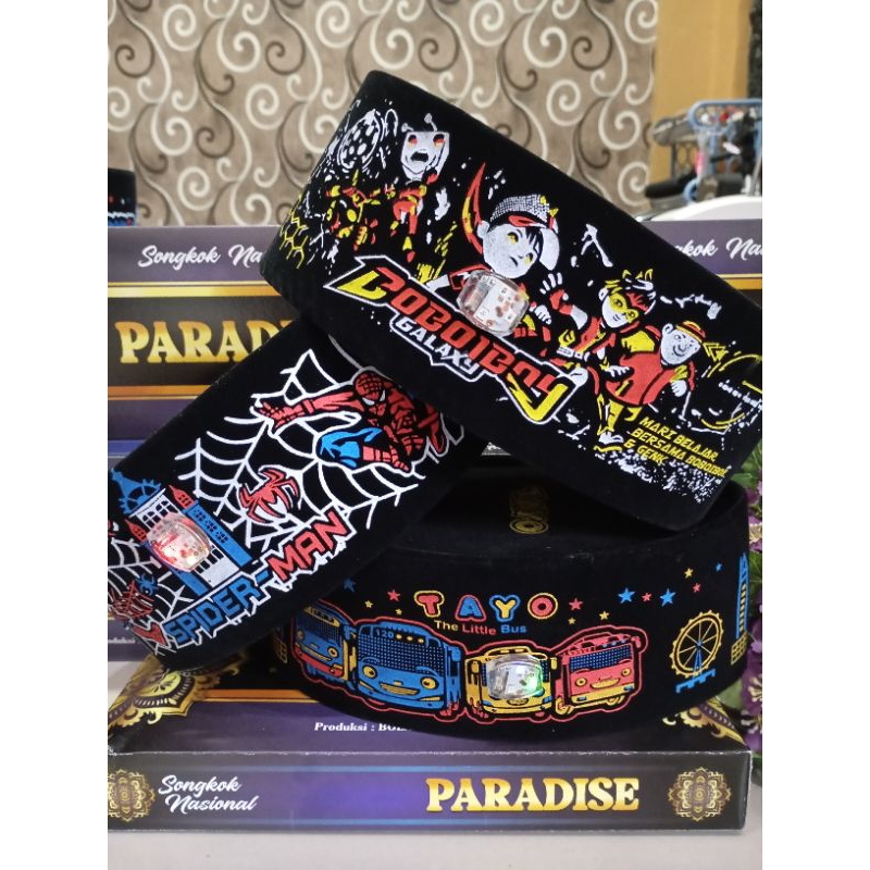 LED Peci Anak Songkok Kopyah Anak, NU, Batik