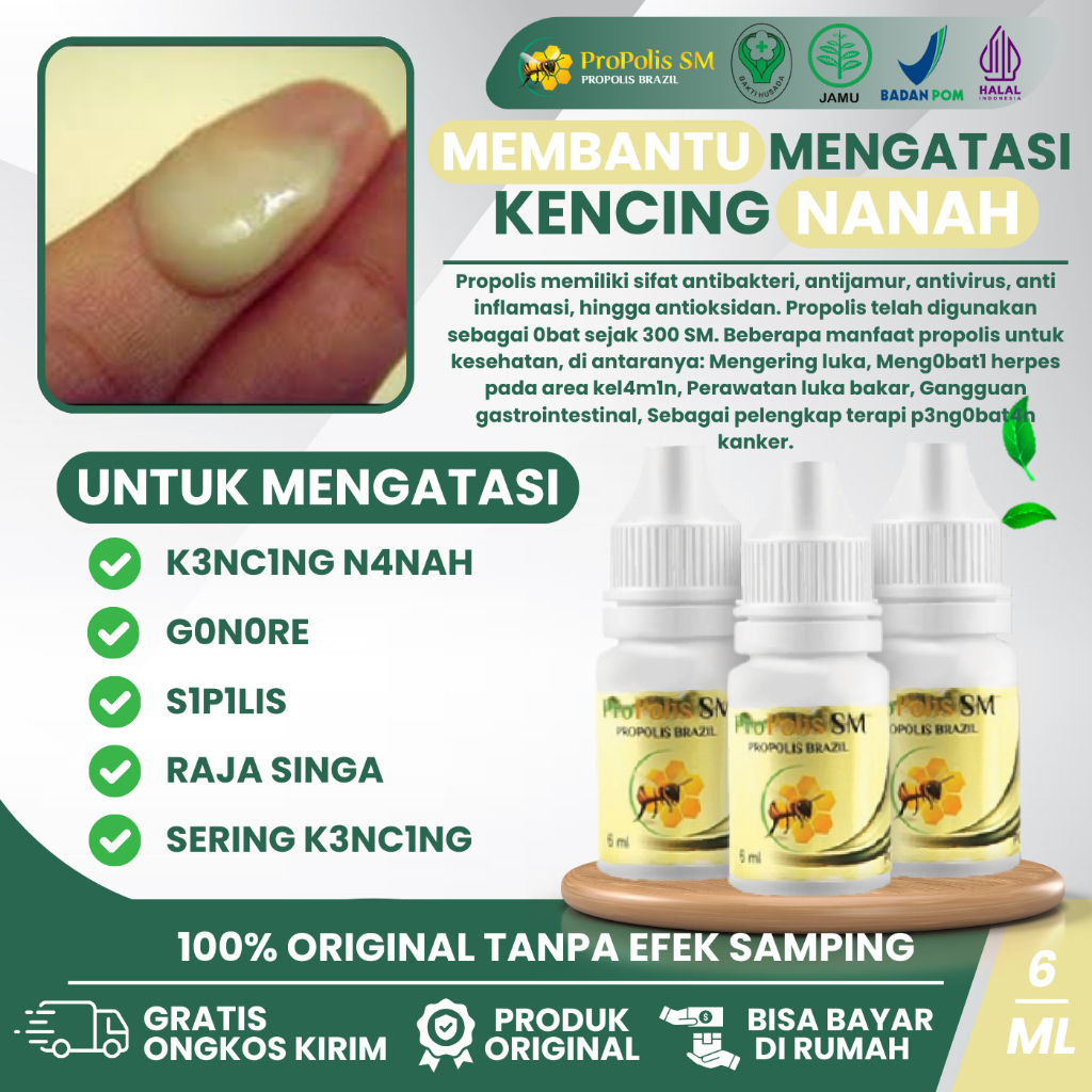 Propolis SM Herbal Obat Sipilis Sifilis, Raja Singa, Kencing Nanah, Spilis Gonore, Sepilis Penyakit 