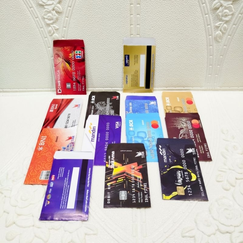 

100 lembar angpau / amplop lebaran idul fitri gambar ATM-ATM AN ukuran pendek