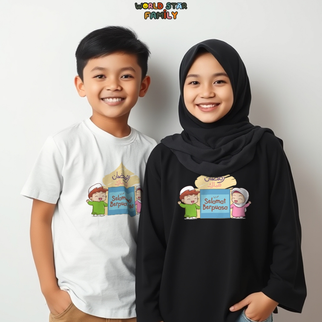 WSF Kaos Anak SELAMAT LEBARAN Kaos Couple Kakak Adik Kaos Ramadhan Lucu Kaos Kaos Keluarga Baju Kelu