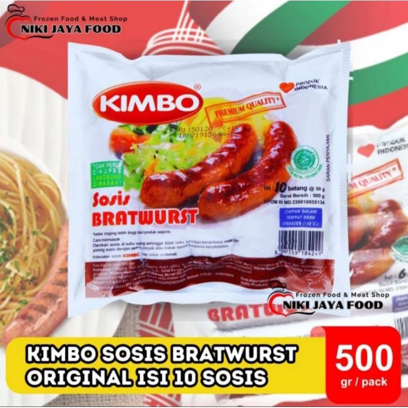 

Kimbo Sosis Bratwurst Original 500 gram isi 10 || Niki Jaya Food