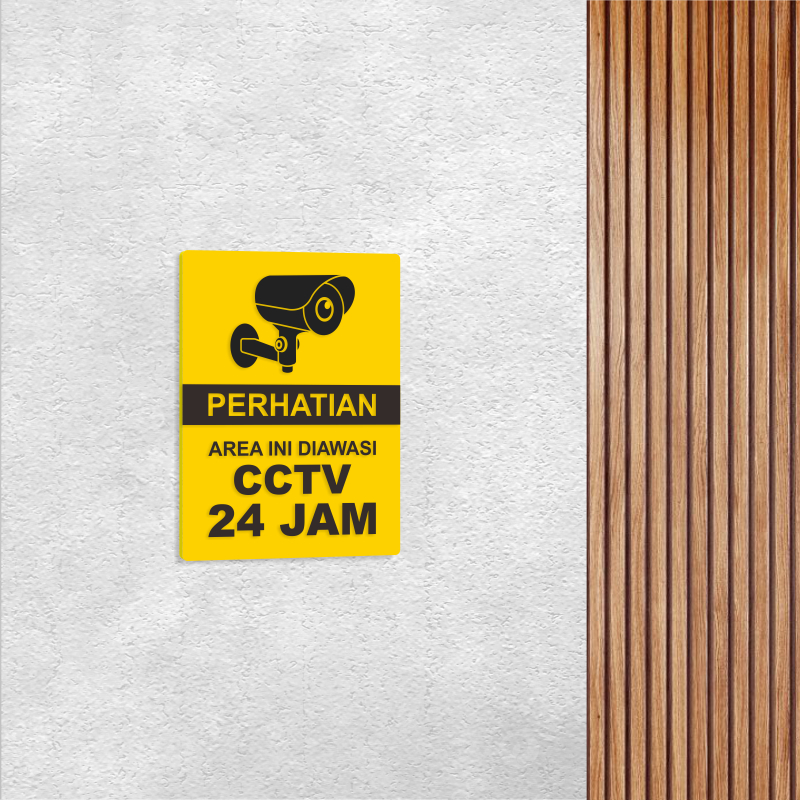 

Sign Board Acrylic CCTV, Akrilik Perhatian Area Cctv 24 Jam