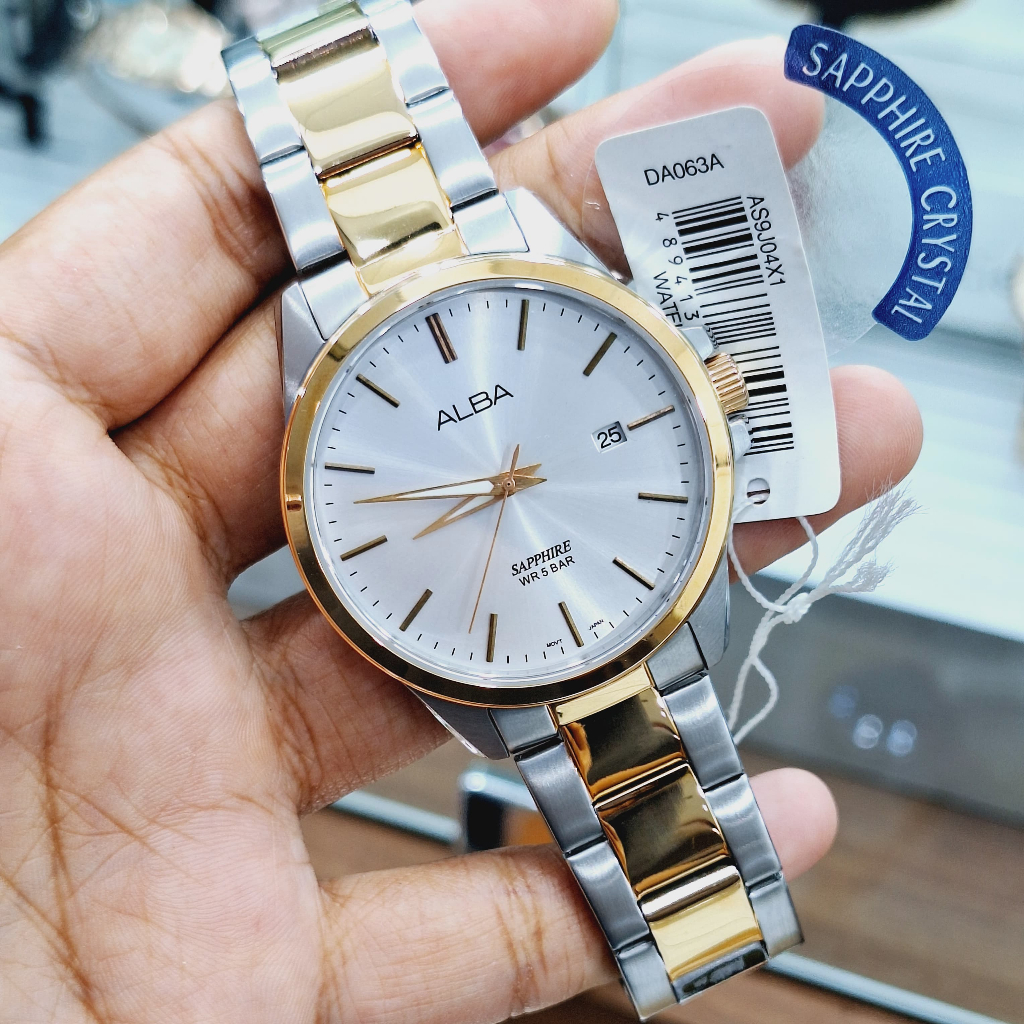 JAM TANGAN PRIA ALBA AS9J04 AS9J04X1 SAPPHIRE SILVER GOLD ORIGINAL