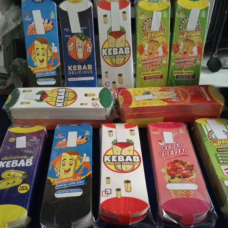 

100 lembar Bungkus kebab tarikan / kemasan kebab tarikan / kotak kebab
