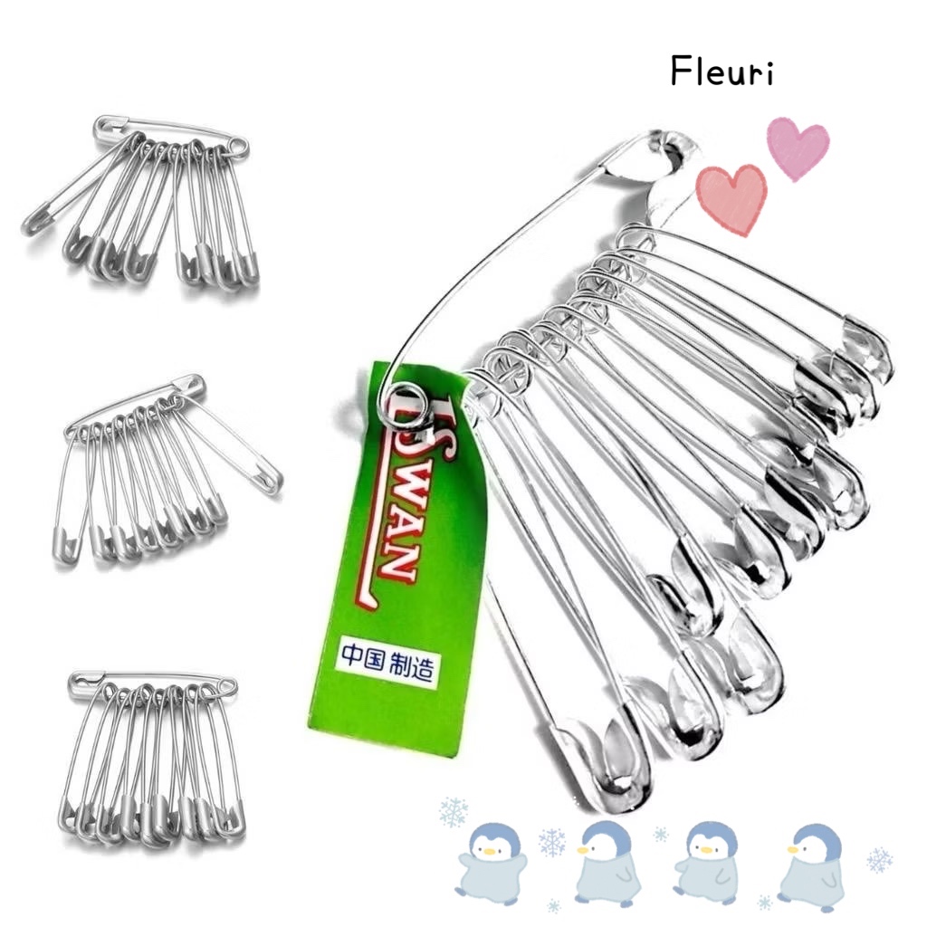 FLEURI | COD -  Peniti Isi 12pcs Serbaguna 1 Set 3 Ukuran Untuk Baju Celana Jilbab Hijab Pin Multifu