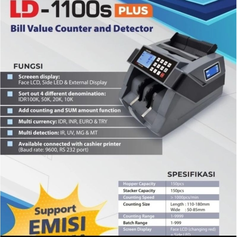 Mesin Penghitung Uang / Mesin Deteksi Uang Palsu SECURE LD