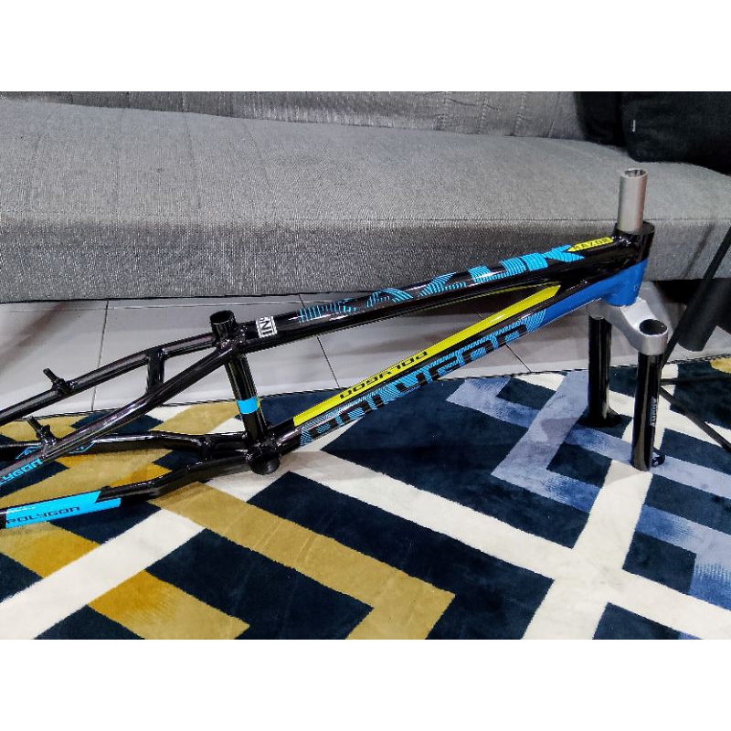 Frame Custom Besi BMX BALAP 20" RAZOR PRO XL BLACK BLUE INCLUDE FORK ZOOM CUSTOM BARU