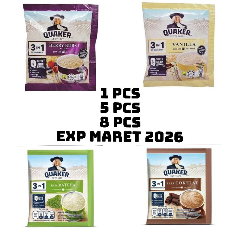 

{ DISKON 30% } QUAKER 3IN1 - VANILLA & COKLAT 28gr