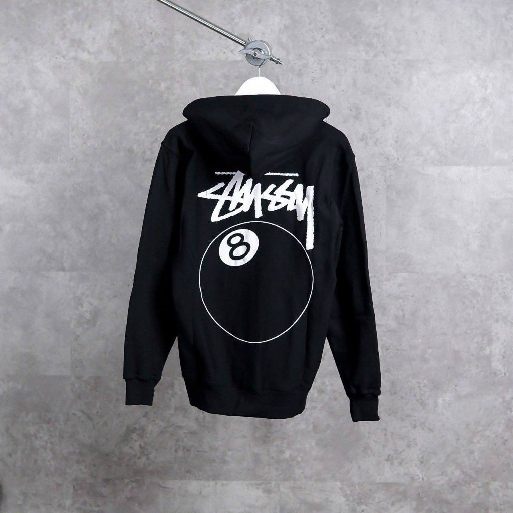 Hoodie STUSSY 8 BALL POOL BLACK ZIP HOODIE 100% ORIGINAL