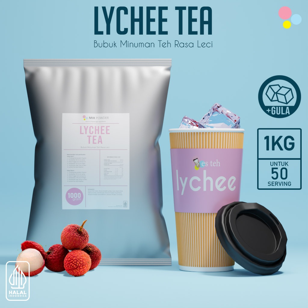 

LYCHEE TEA Serbuk Bubuk minuman teh rasa leci standar restoran bintang lima cocok untuk usaha