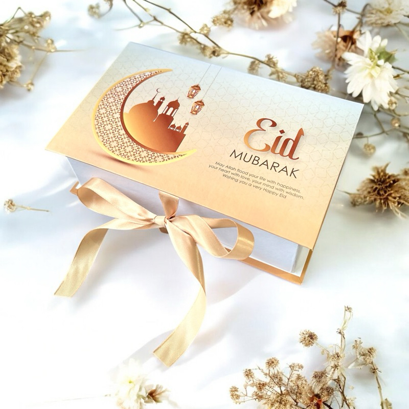 

HARDBOX BY ASHADEWI - EID MUBARAK - GOLDEN MOON (25X15X8 CM) / BOX LEBARAN / CUSTOM / HAMPERS
