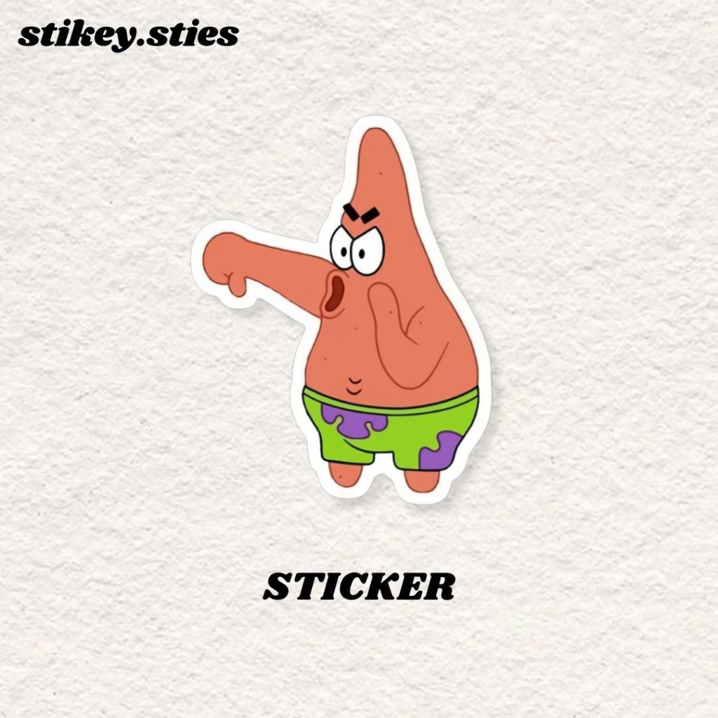 

STICKER PATRICK STAR HUH AESTHETIC ANTI AIR VINYL / STIKER HELM LAPTOP HP MOTOR TUMBLR TAS KOPER