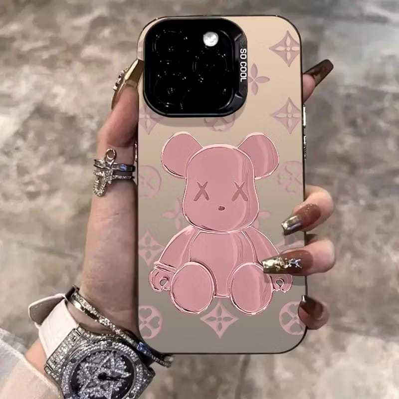 FANSTORE_PKU -  # C5 Luxury Hard Case / iPhone / Pink Teddy Bear / 11 12 13 14 15 Pro Plus Pro Max N