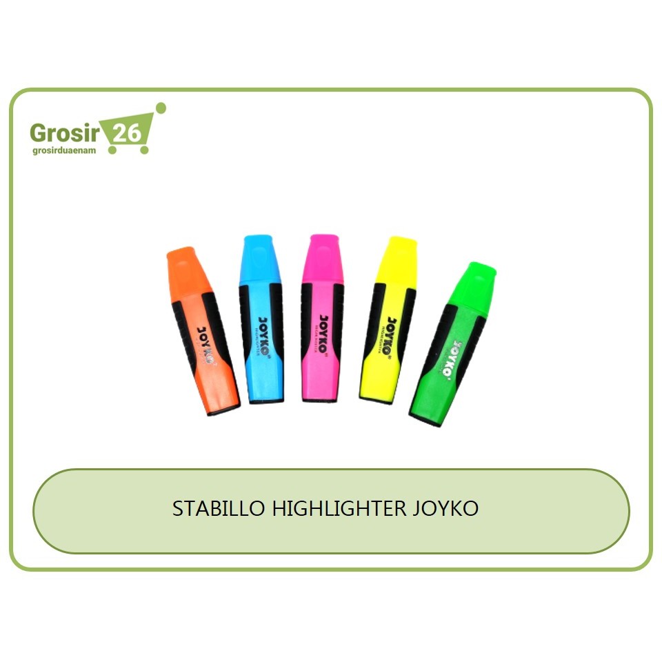 

(1 pcs) stabillo / highlighter joyko hijau | biru | pink | orange | kuning