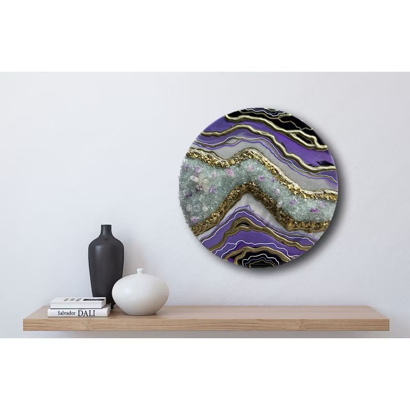Resin geode wall art diameter 40cm lukisan dinding epoxy