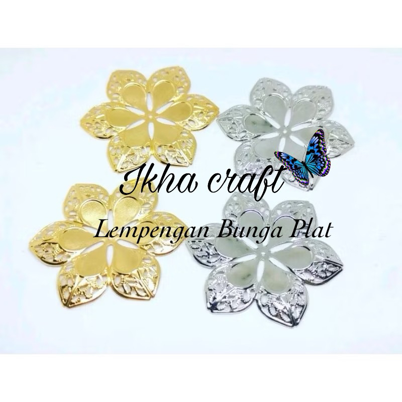 Lempengan Bunga Plat Emas Per Lusin