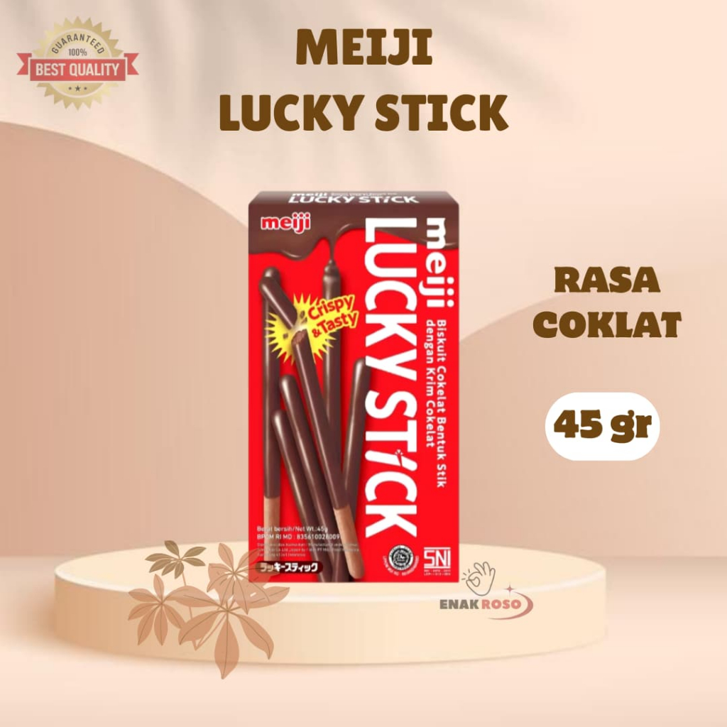 

Meiji Lucky Stick Biscuit Chocolate Snack 45 Gr