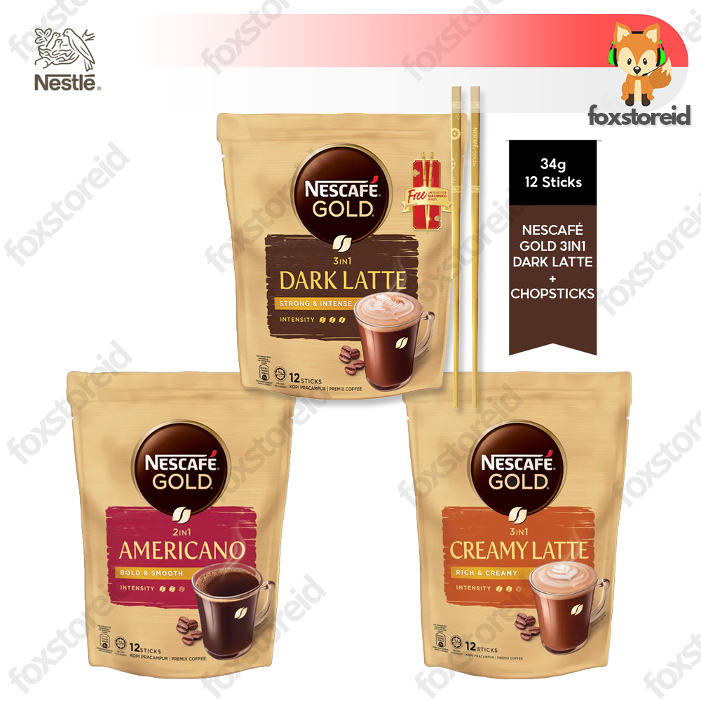 

NESCAFE Gold Series Creamy Dark Latte Americano Black White Origins 12s