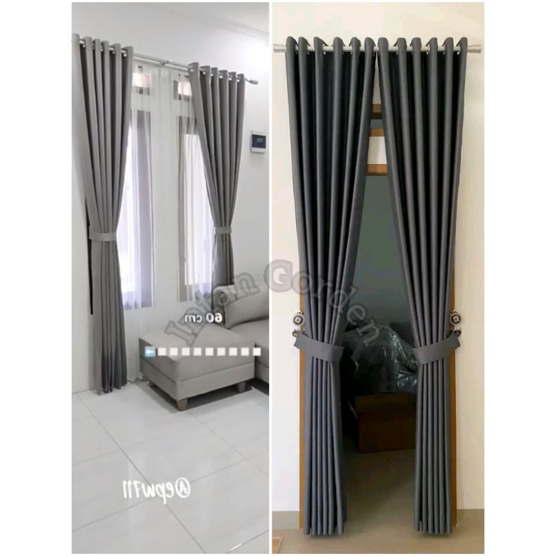 GORDEN BLACKOUT POLOS SERAT Lebar 130cm X Tinggi 250cm ( Bahan original saffron )