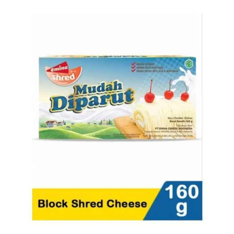 

Keju Emina Block Shred Cheese 160 gram || Niki Jaya Food